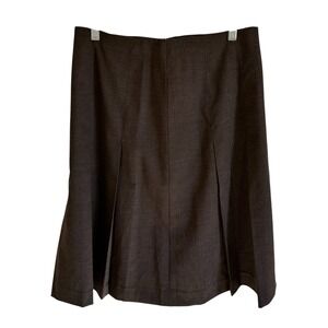 Banana Republic‎ Brown Wool Blend Pleated Career Skirt Stretch Size 4